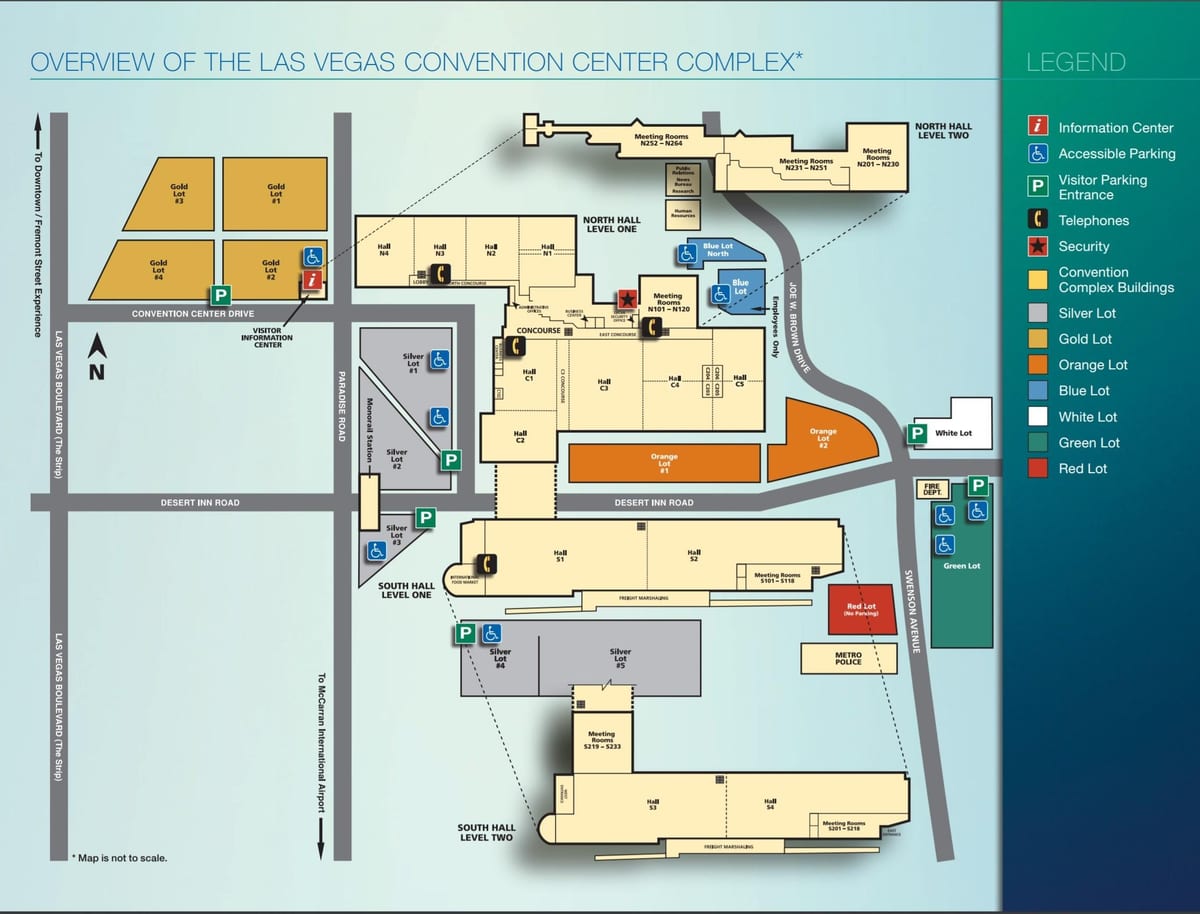 peta Las Vegas pusat konvensi