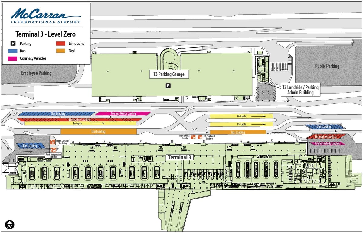 Terbang Las Vegas peta terminal 3