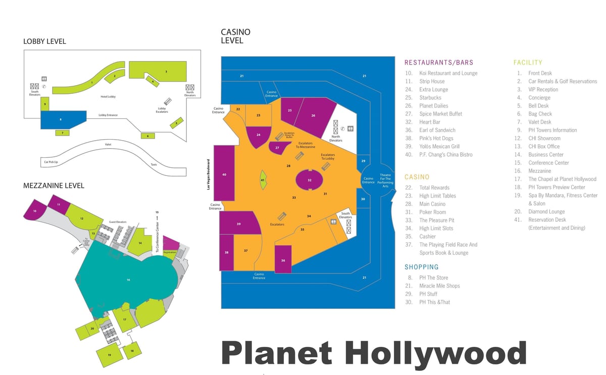 Las Vegas jalur peta Planet Hollywood